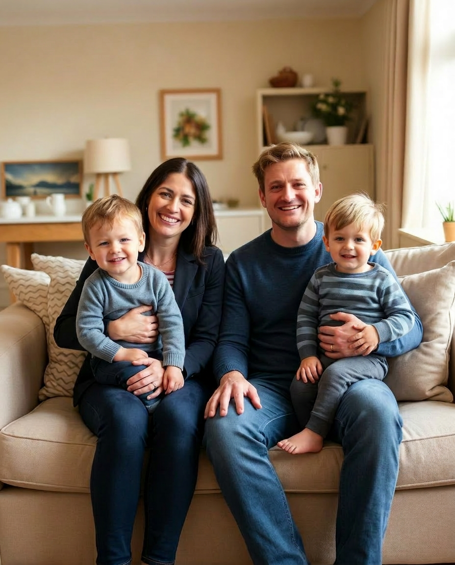 Happy family at home